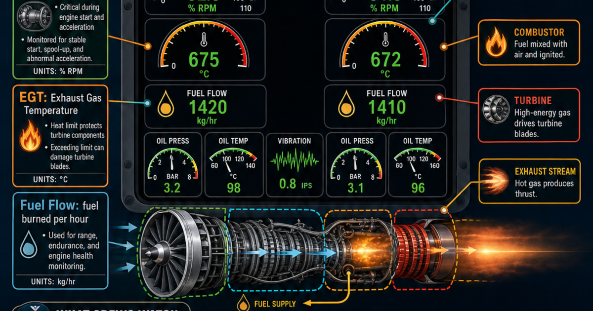 Aviation: Engine Instruments Infographic | LivePhysics™