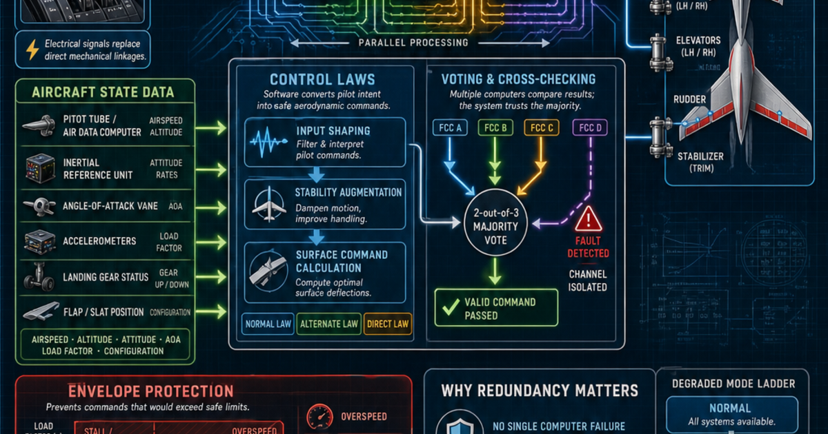 Aviation: Flight Control Computers Infographic | LivePhysics™