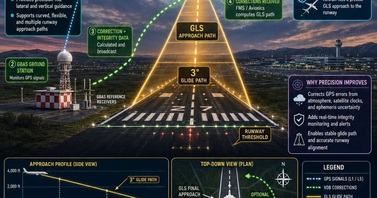 Gbas Explained Aviation: GLS and GBAS Infographic | LivePhysics™