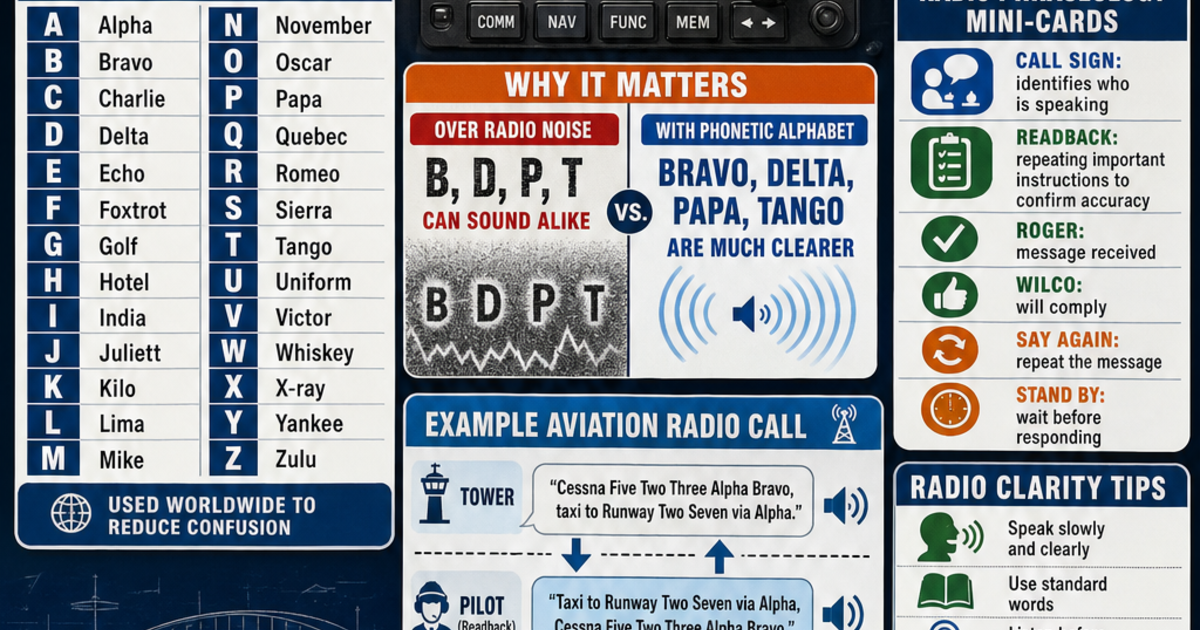 Aviation: The Phonetic Alphabet and Radio Infographic | LivePhysics™