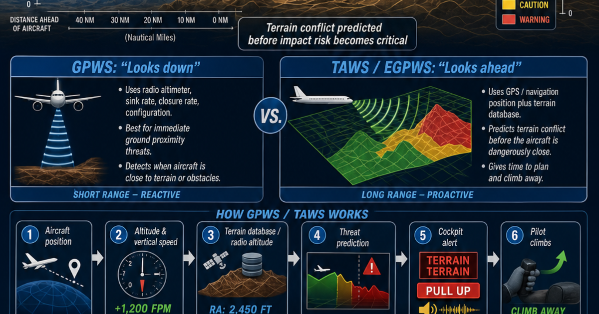Gpws Sensor Aviation: TAWS and GPWS Infographic | LivePhysics™