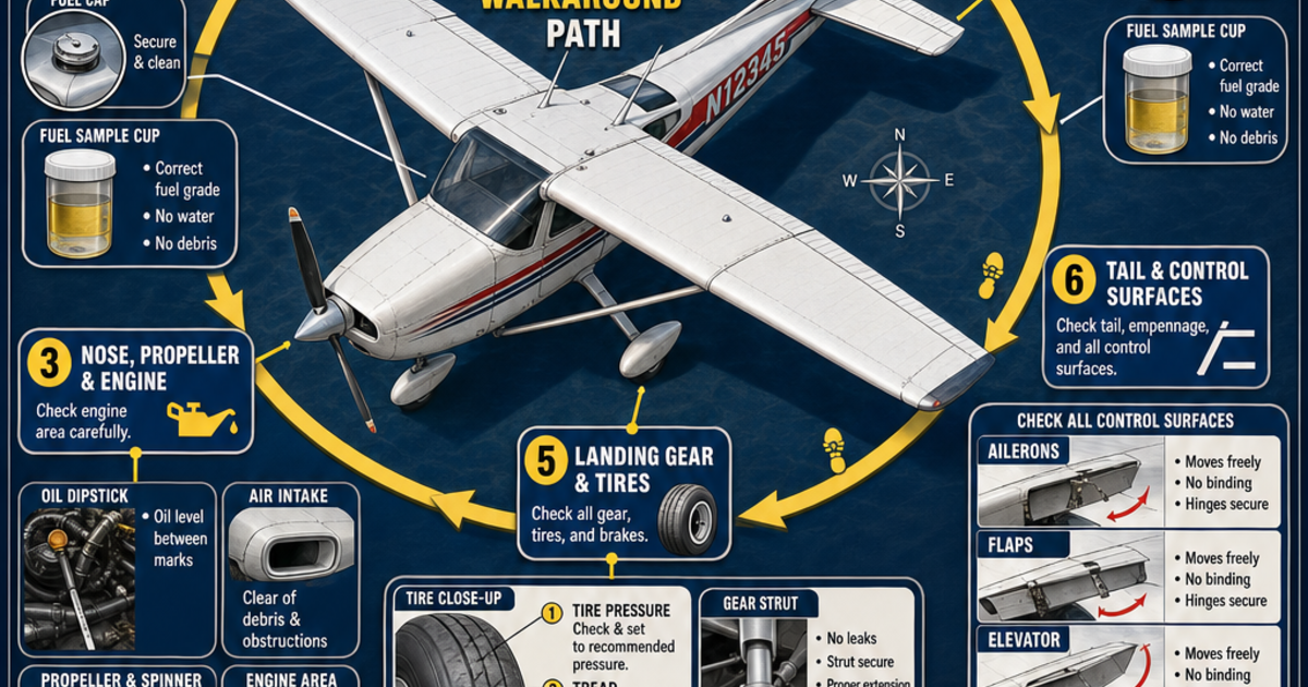 Visual Pre Flight Check Aviation: The Preflight Inspection Infographic | LivePhysics™