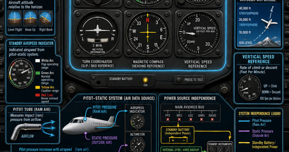 Aviation: Standby Instruments Infographic | LivePhysics™