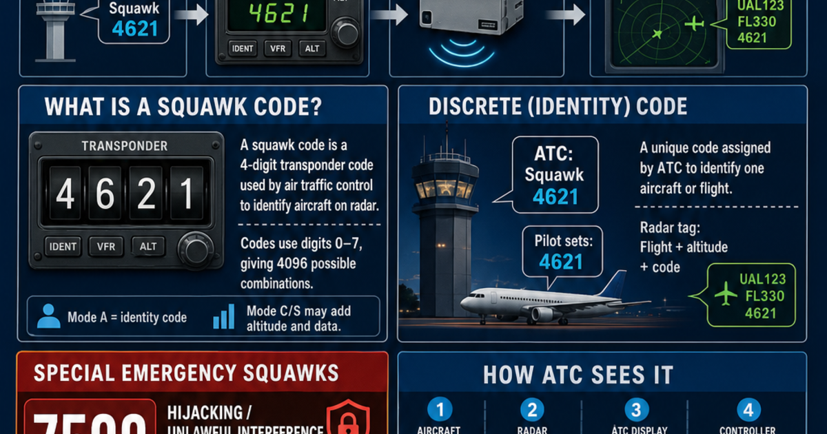 Aviation: Transponder Codes Infographic | LivePhysics™
