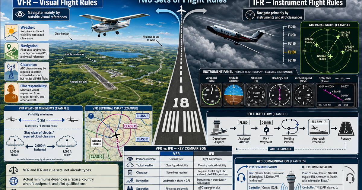 Aviation: VFR vs IFR Infographic | LivePhysics™