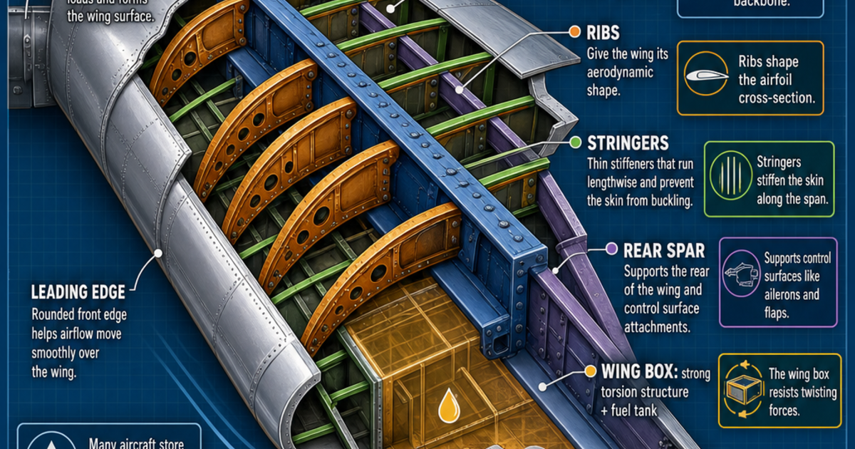 Wing Exploded View Aviation: Wing Structure Infographic | LivePhysics™