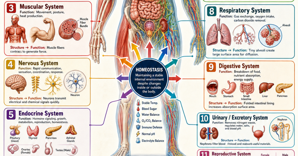 Body Systems for High School Infographic | LivePhysics™