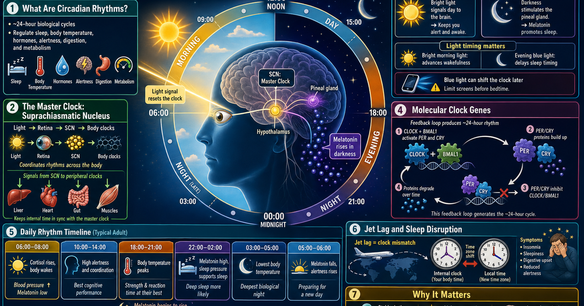 Biology: Circadian Rhythms and Biological Clocks Infographic | LivePhysics™