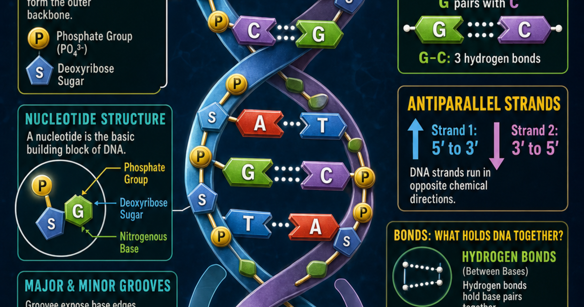 Biology: DNA Structure and Base Pairing Infographic | LivePhysics™