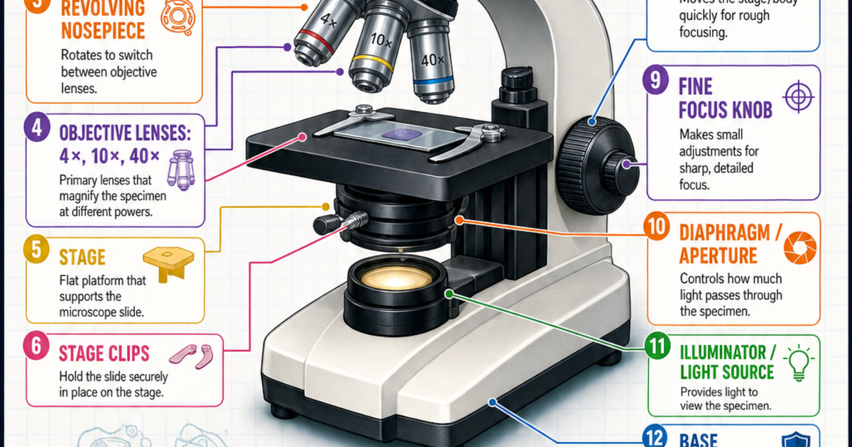 Parts of a Microscope Infographic | LivePhysics™