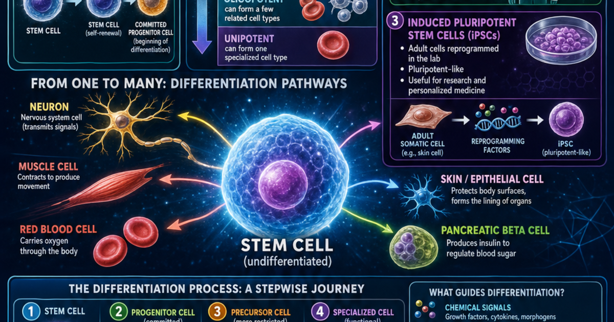 Biology: Stem Cells and Differentiation Infographic | LivePhysics™