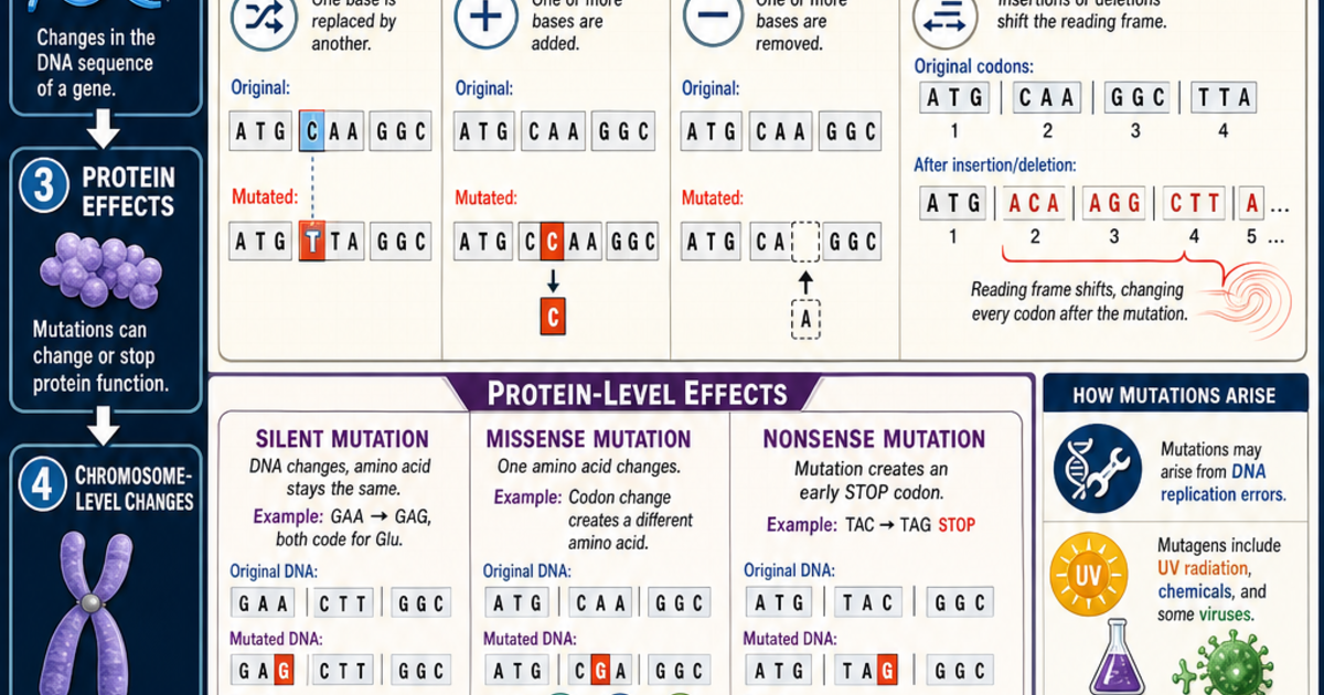 Biology: Types of Mutations Infographic | LivePhysics™