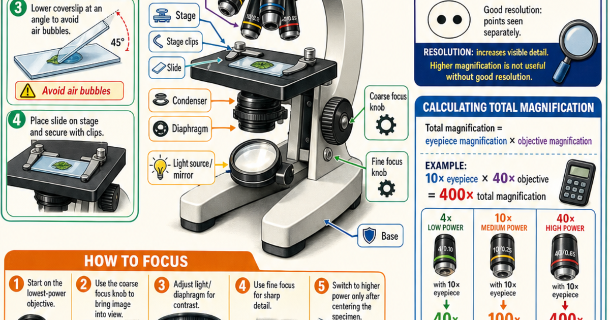 Biology: Using a Light Microscope Infographic | LivePhysics™