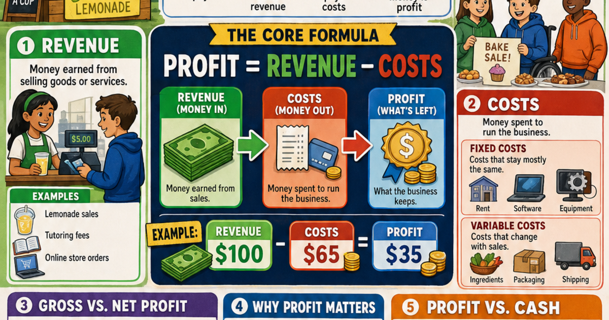Process Is Profit Business & Entrepreneurship: What Is Profit Infographic | LivePhysics™
