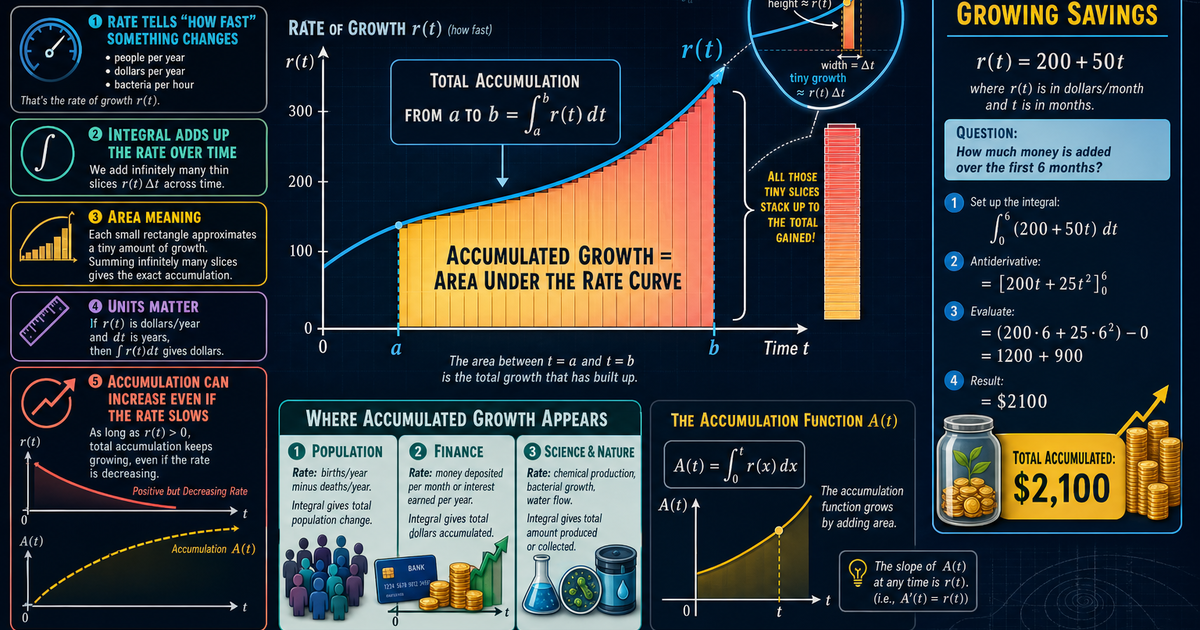 Calculus: Accumulated Growth Infographic | LivePhysics™