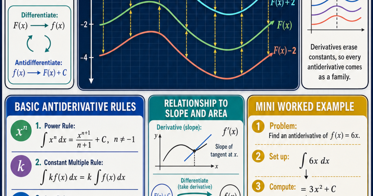 Calculus: Antiderivatives Infographic | LivePhysics™