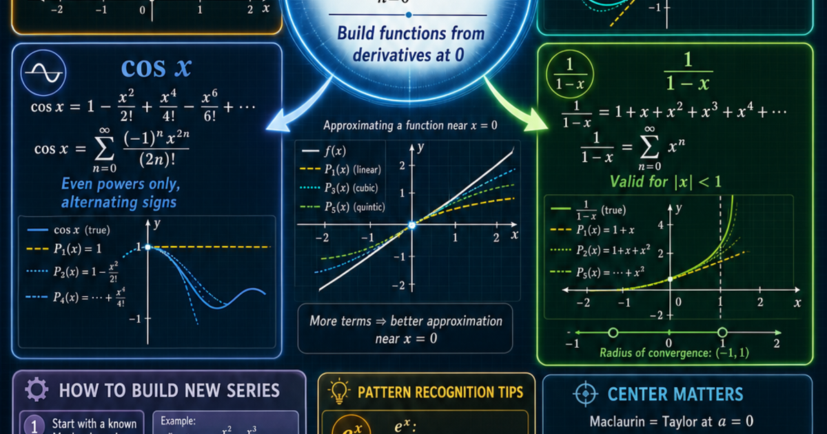 Calculus Series Examples Calculus: Common Maclaurin Series Infographic | LivePhysics™