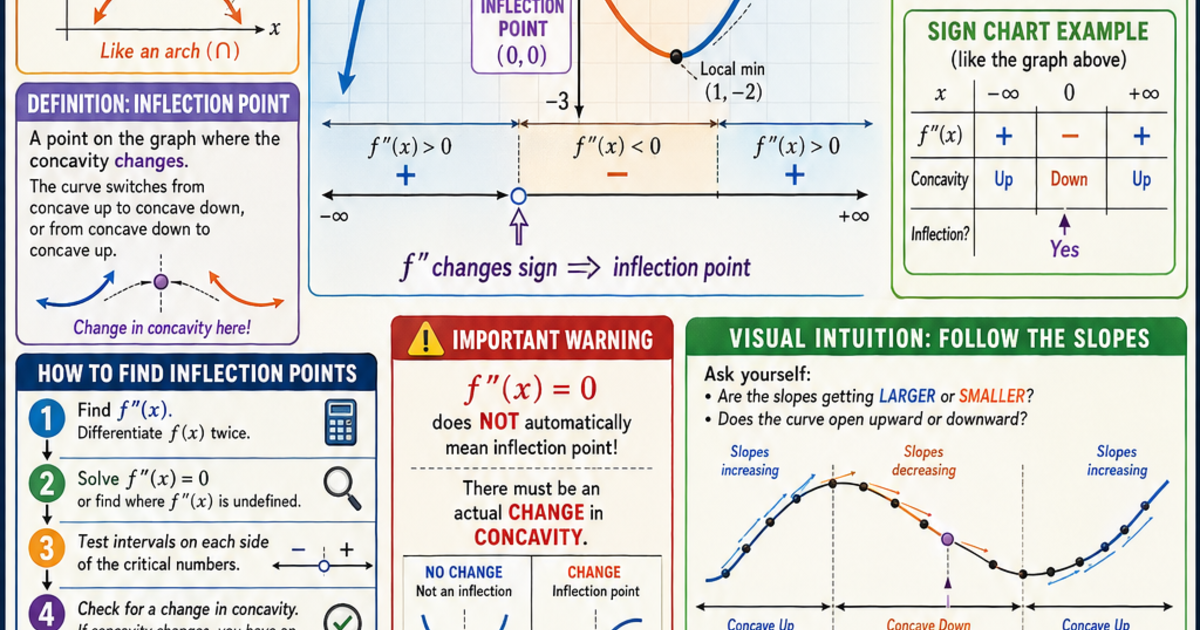 Concavity and Inflection Points Infographic | LivePhysics™