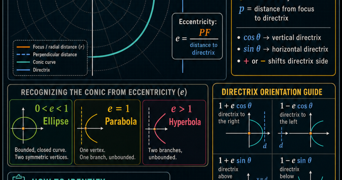 Calculus: Conic Sections in Polar Form Infographic | LivePhysics™