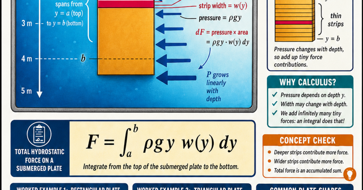 Calculus: Fluid Force and Pressure Infographic | LivePhysics™