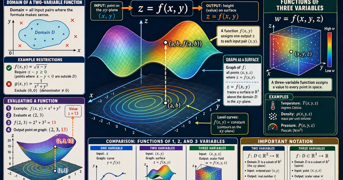 Calculus: Functions of Several Variables Infographic | LivePhysics™