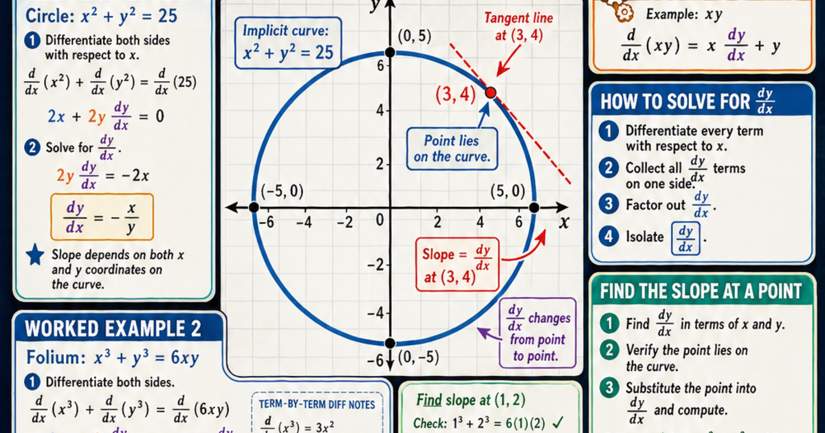 Implicit Differentiation Infographic | LivePhysics™