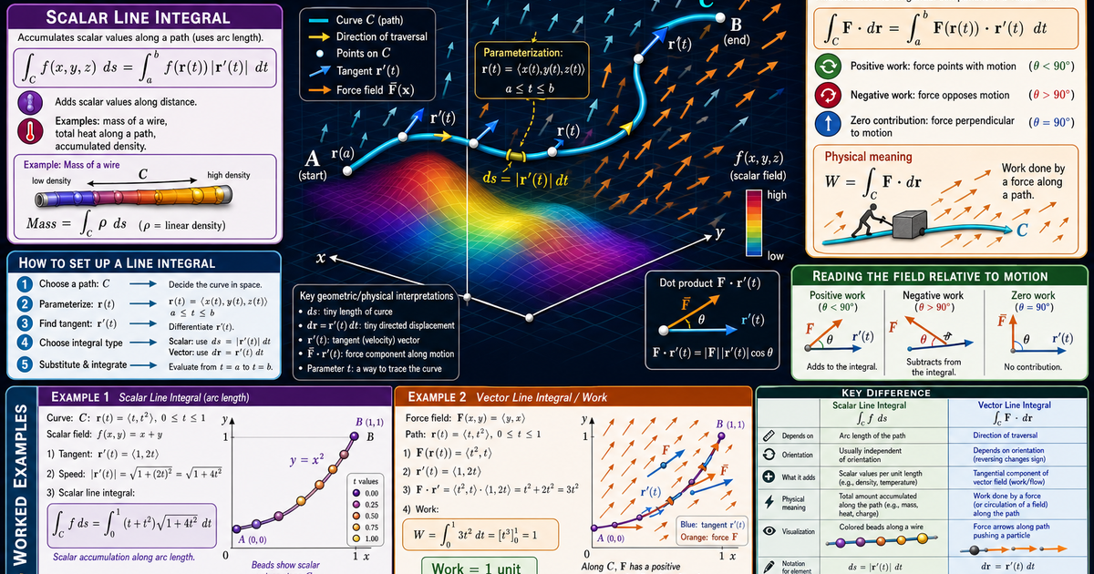 Calculus: Line Integrals Infographic | LivePhysics™