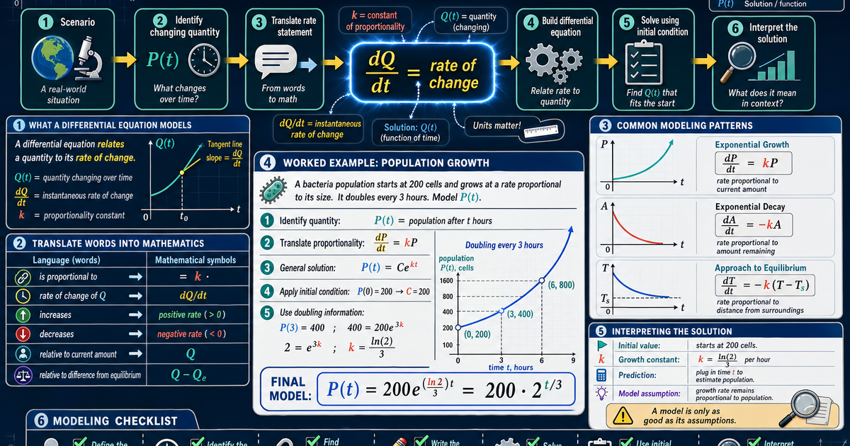 Calculus: Modeling with Differential Equations Infographic | LivePhysics™