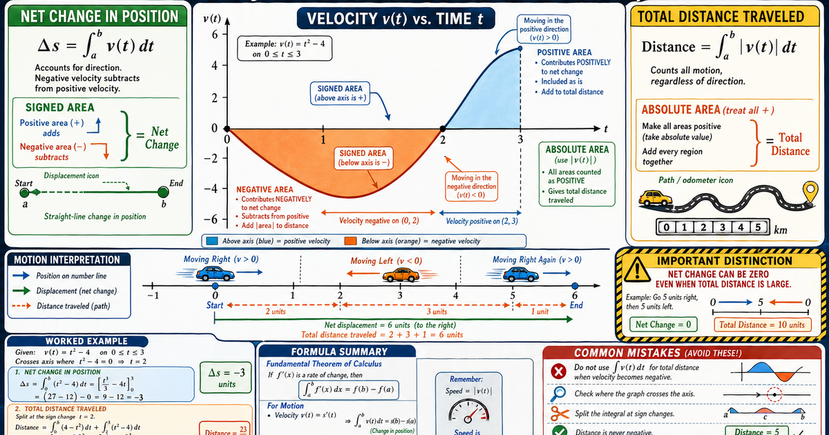 Net Change vs Total Distance Infographic | LivePhysics™