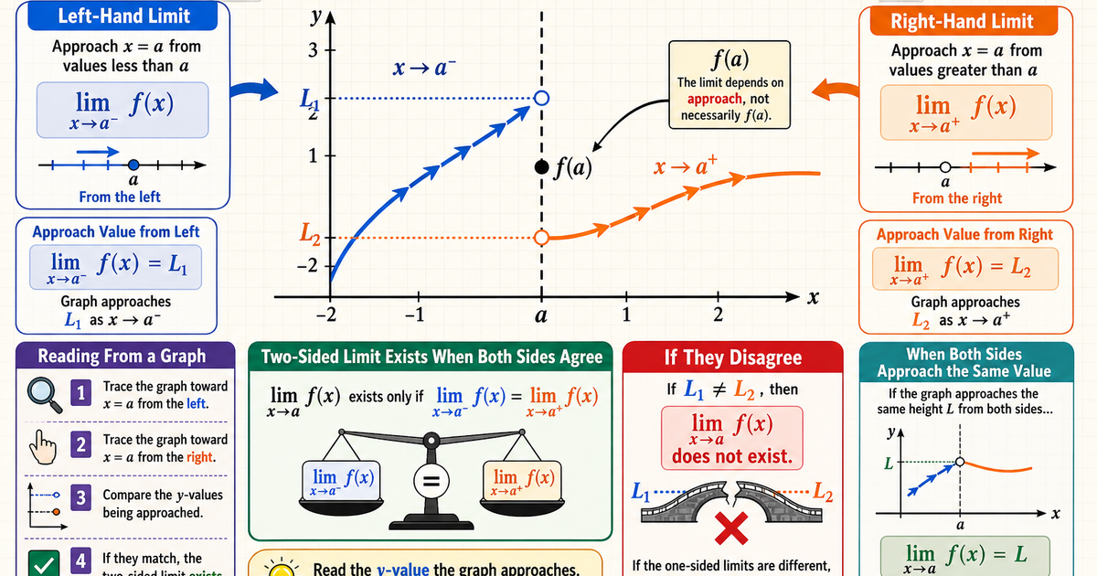 Calculus: One-Sided Limits Infographic | LivePhysics™