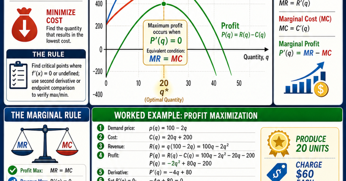 Calculus: Optimization in Business Infographic | LivePhysics™