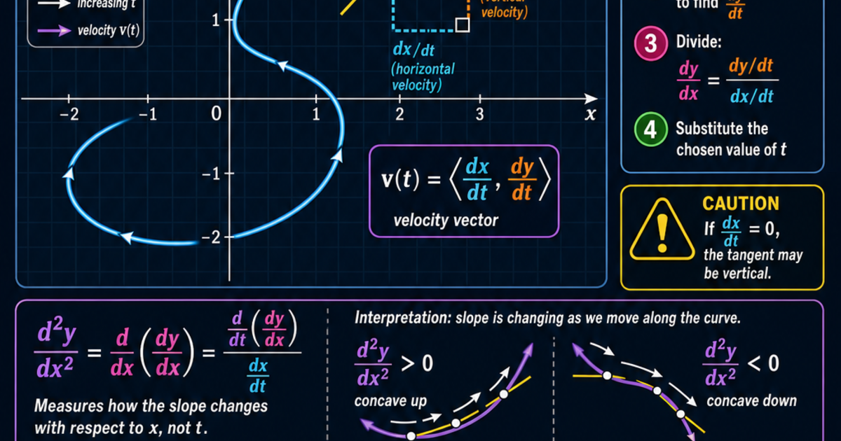 Calculus: Parametric Derivatives Infographic | LivePhysics™