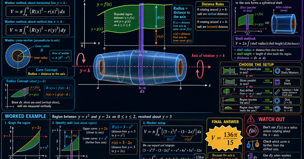 Calculus: Solids of Revolution About Any Line Infographic | LivePhysics™