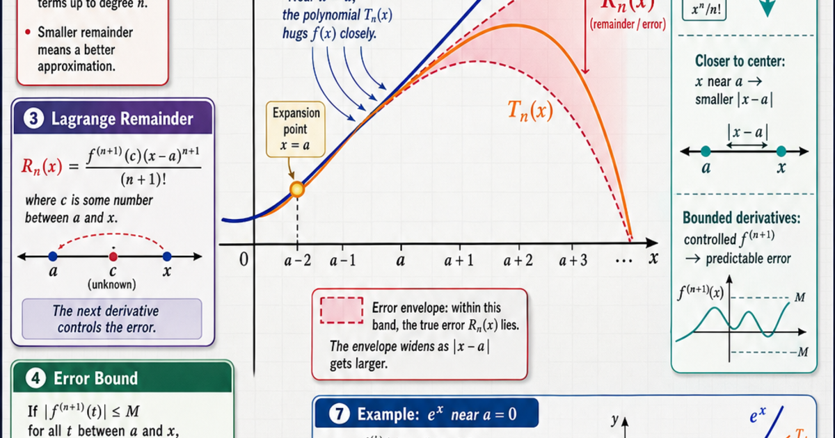 Taylor's Theorem Example Calculus: Taylor's Theorem and the Remainder Infographic | LivePhysics™