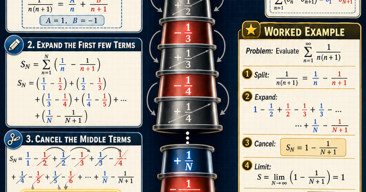 Telescoping Math Calculus: Telescoping Series Infographic | LivePhysicsβ’