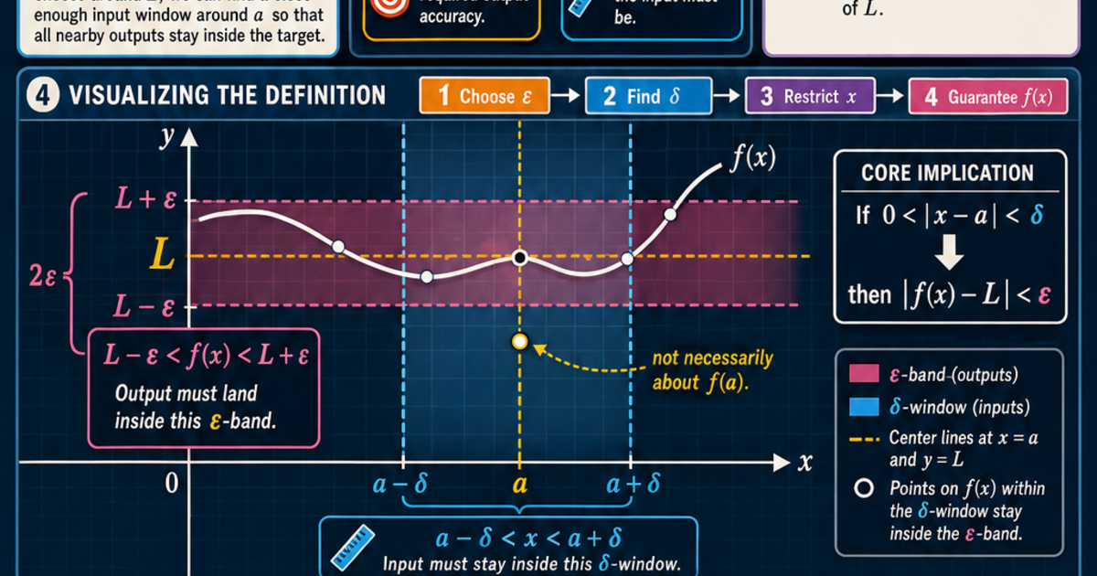 Epsilon Delta Limit Calculus: The Epsilon-Delta Definition of a Limit Infographic ...