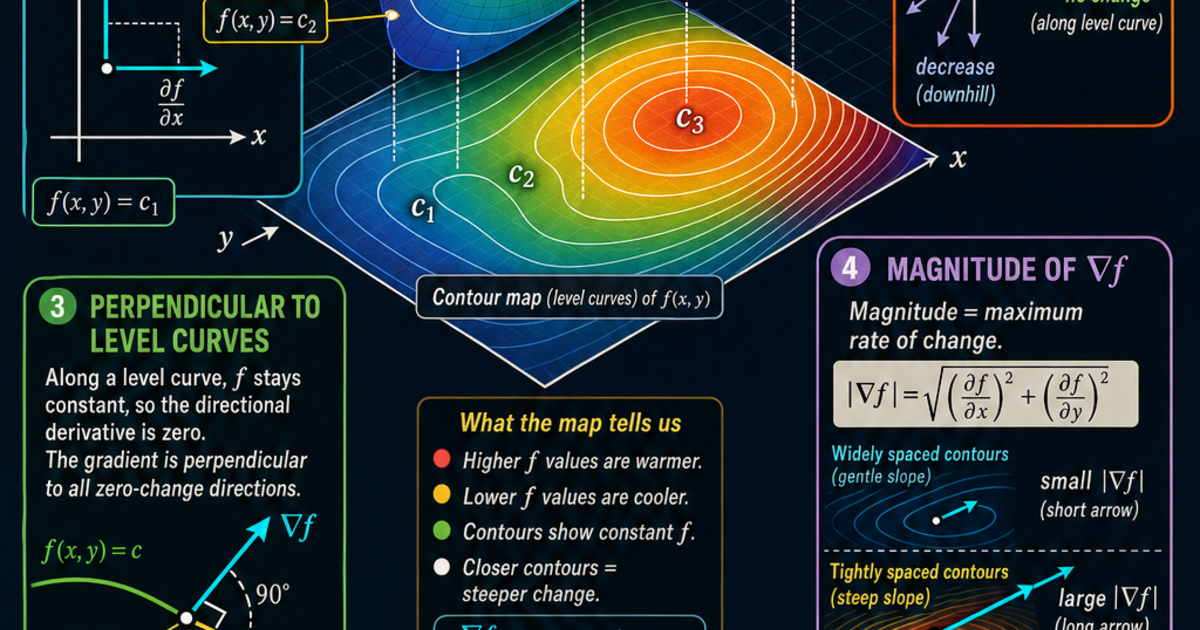 Calculus: The Gradient Vector Infographic | LivePhysics™