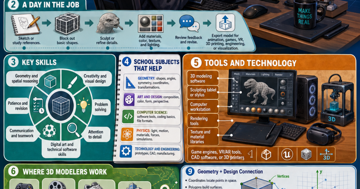 Career Exploration: What Does a 3D Modeler Do? Infographic | LivePhysics™