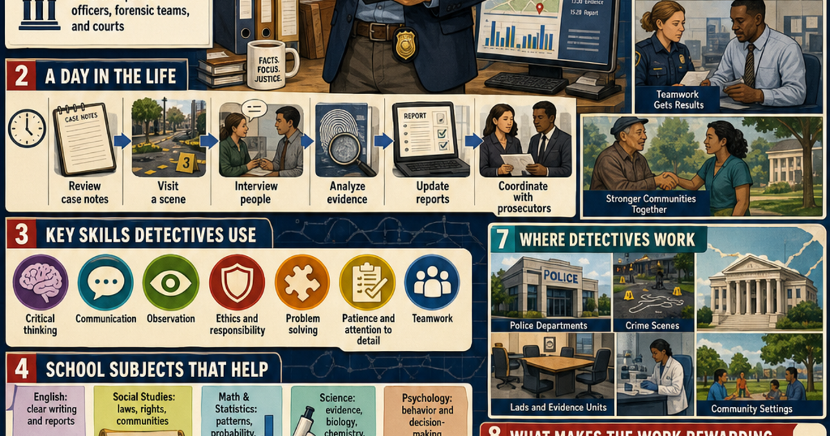 Career Exploration: What Does a Detective Do? Infographic | LivePhysics™