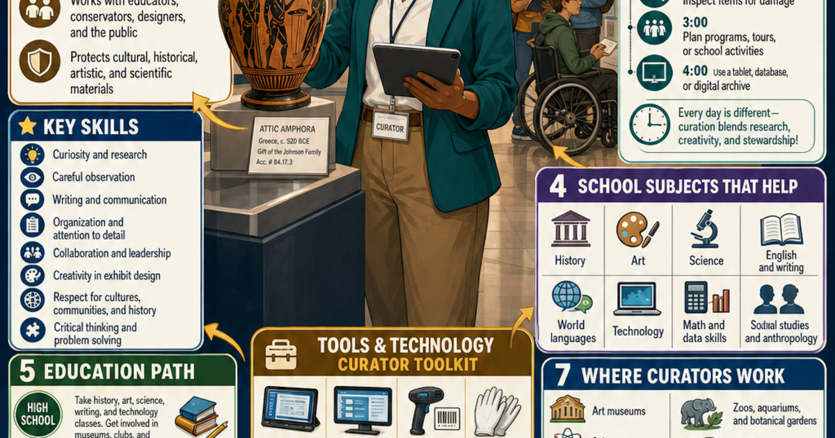 Curator Example Career Exploration: What Does a Museum Curator Do? Infographic ...
