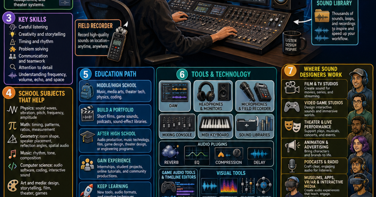 Career Exploration: What Does a Sound Designer Do? Infographic ...