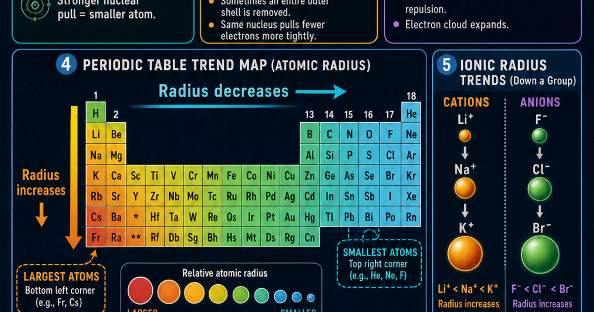 Chemistry: Atomic and Ionic Radius Infographic | LivePhysics™