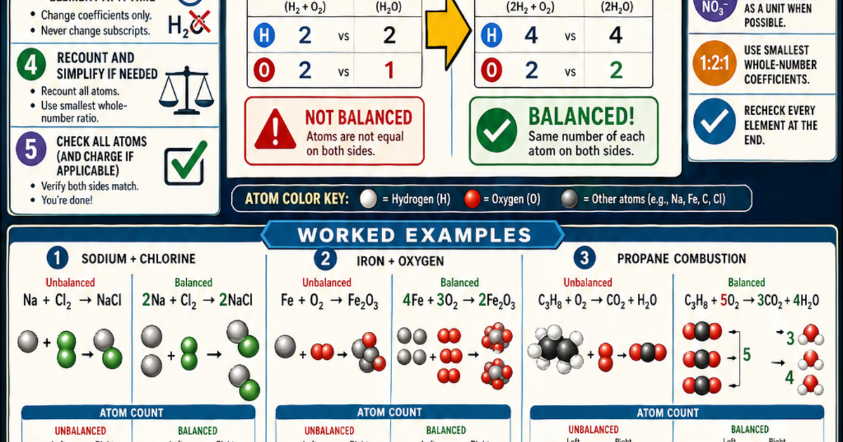 Balancing Chemical Equations Infographic | LivePhysics™
