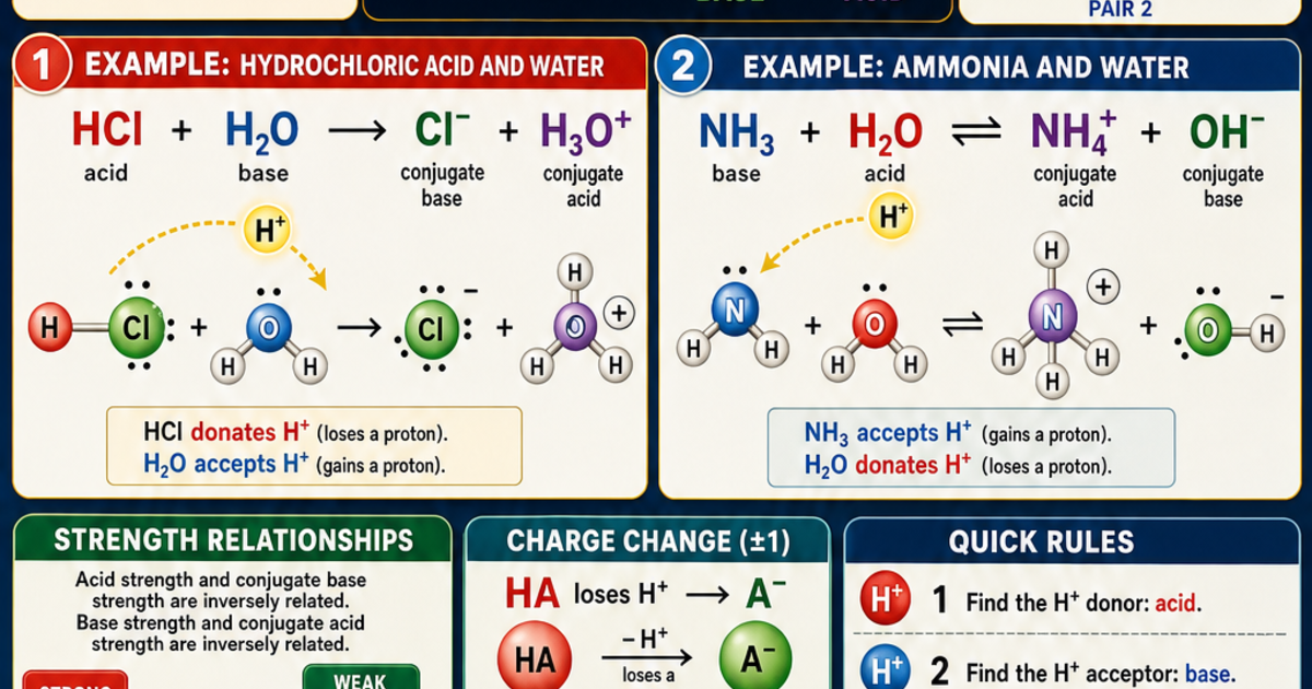 Chemistry: Conjugate Acid-Base Pairs Infographic | LivePhysics™