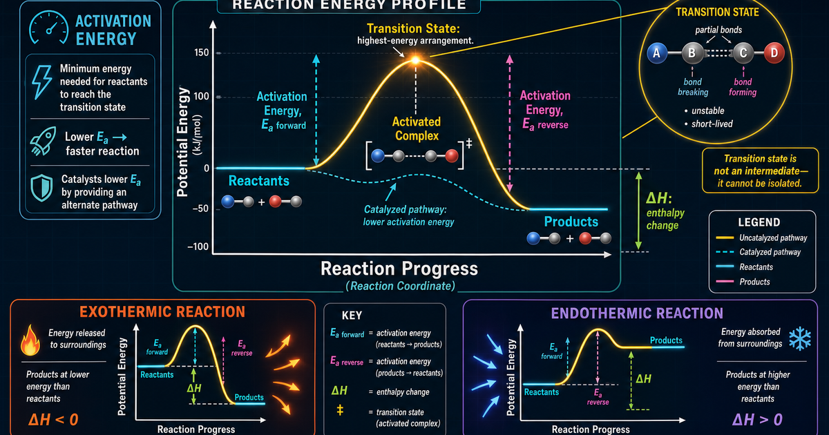 Chemistry: Energy Diagrams and Transition States Infographic | LivePhysics™