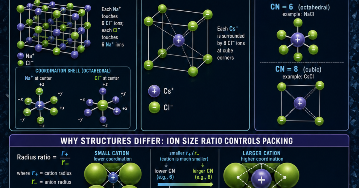 Chemistry: Ionic Crystal Structures Infographic | LivePhysics™
