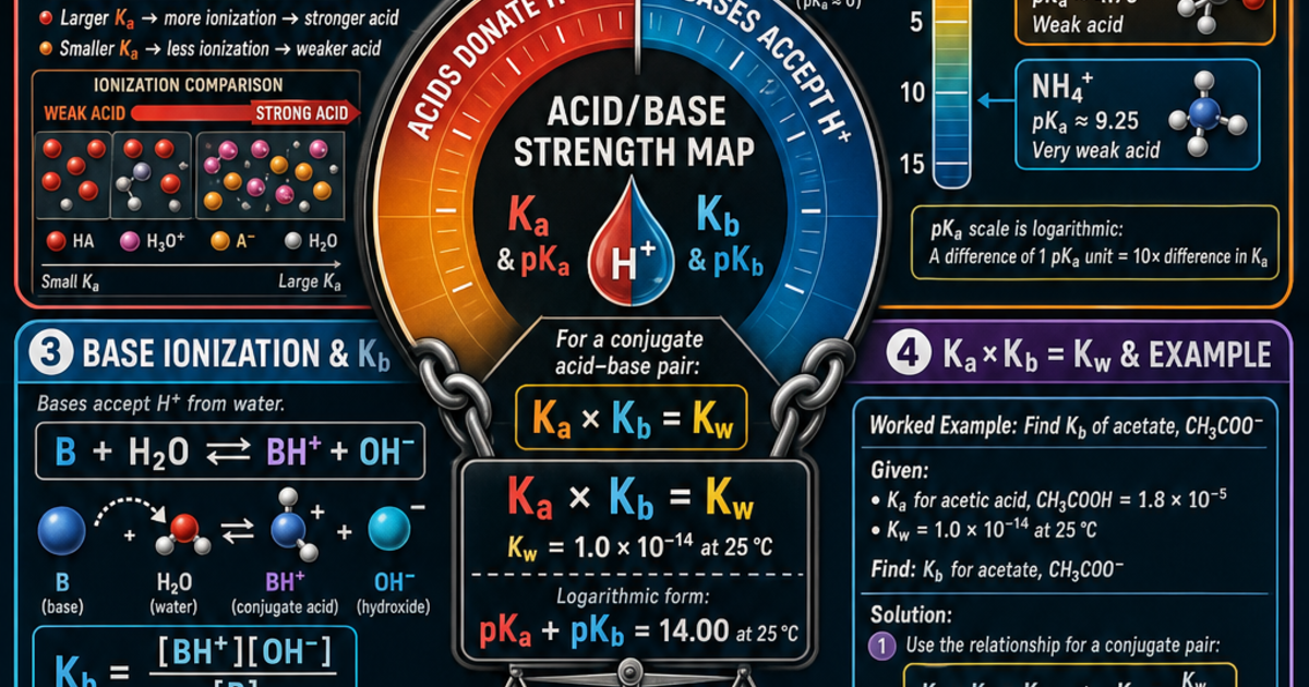 Chemistry: Ka, Kb, and Acid Strength Infographic | LivePhysics™