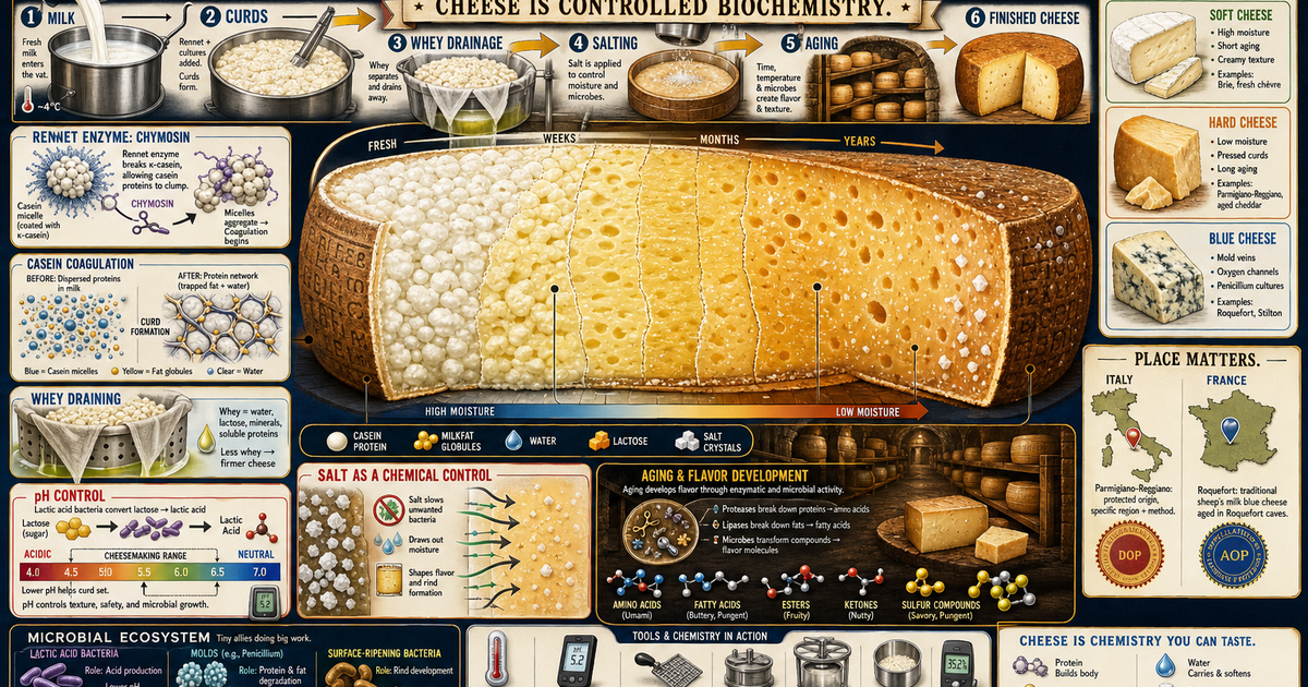Cheese Making Rocess Collage The Science of Cheese Making Infographic | LivePhysics™