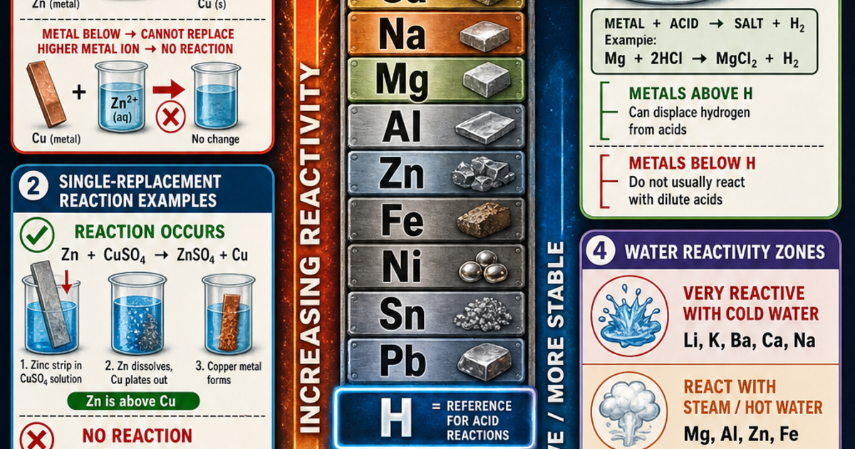 Chemistry: The Activity Series of Metals Infographic | LivePhysics™