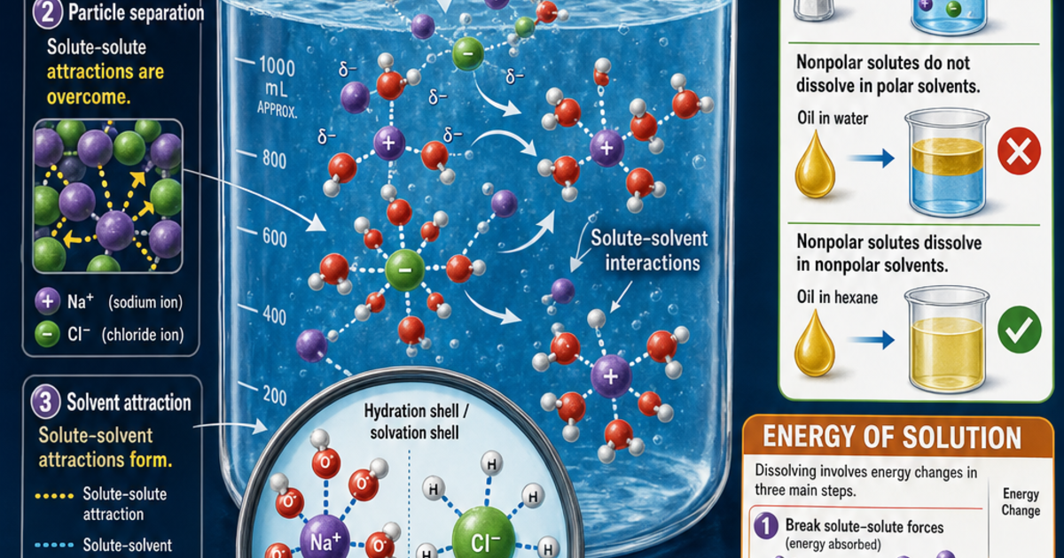 Chemistry: The Dissolving Process Infographic | LivePhysics™